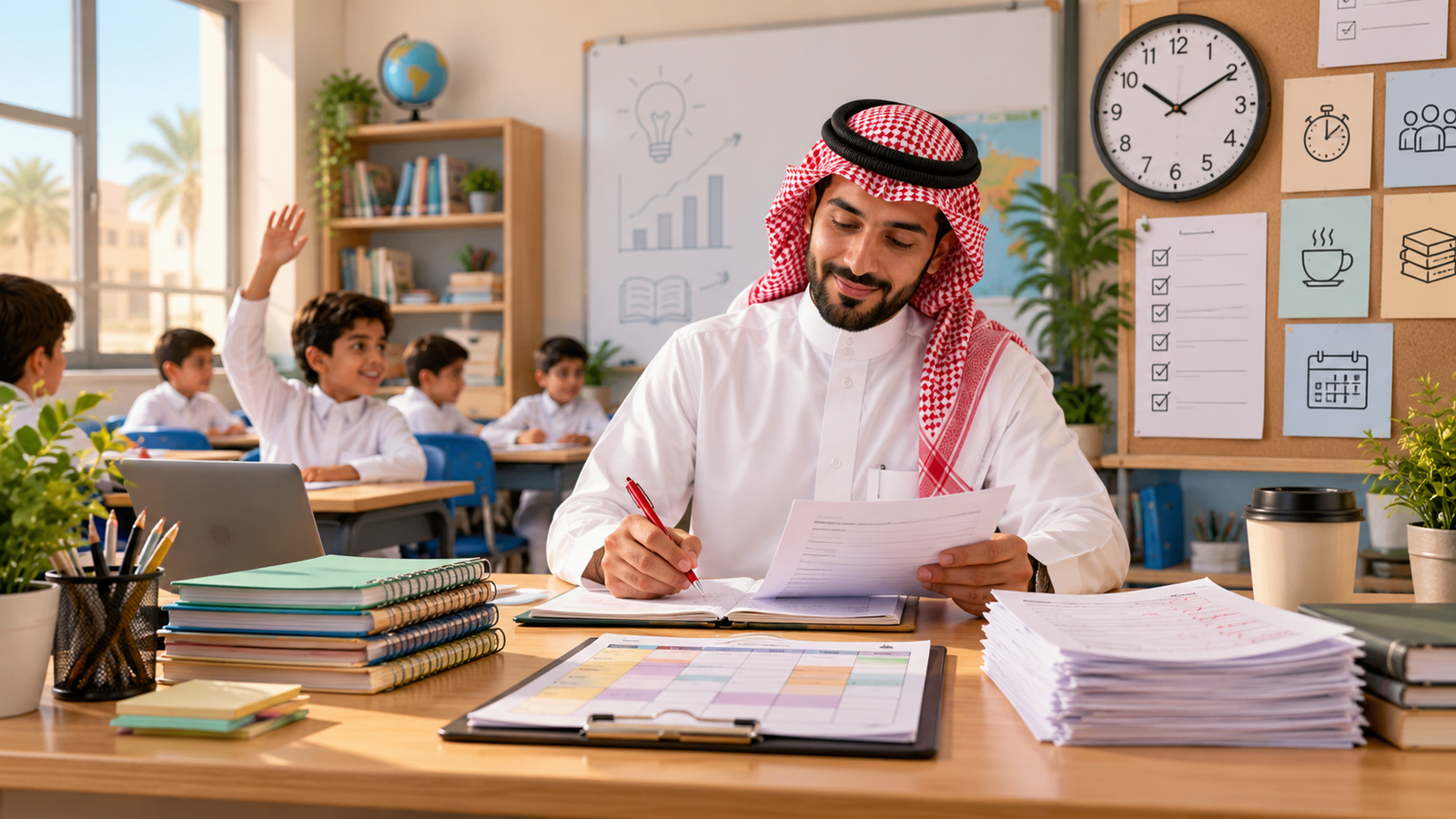 المعلم وإدارة الوقت: من ضغوط العمل إلى جودة التعليم